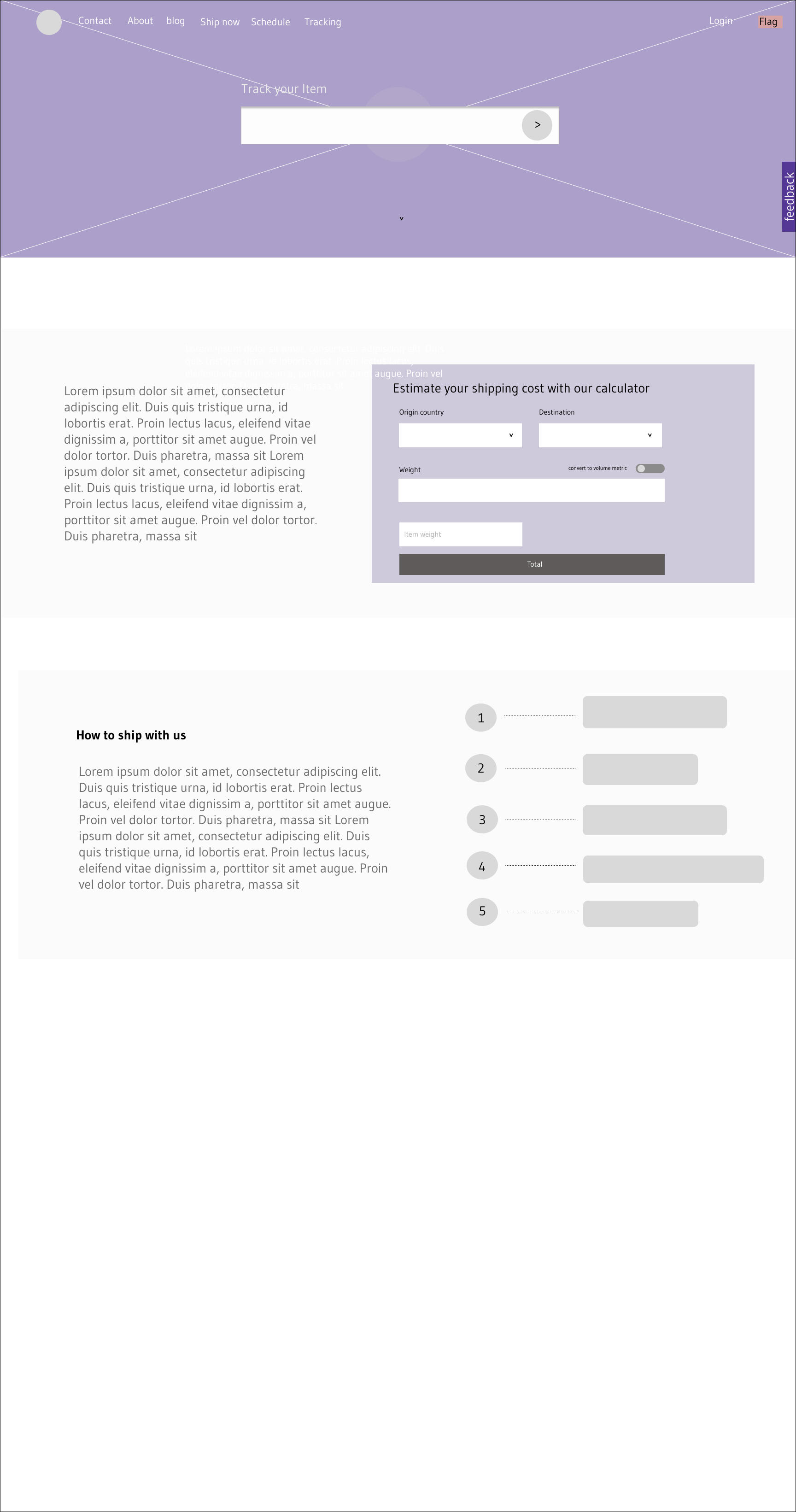 Wireframes of the Application